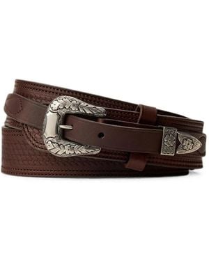 Ralph Lauren Topstitched Leather Belt - Brown