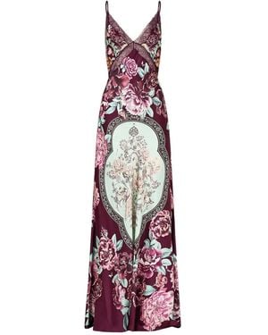 CAMILLA Lace V-Neck Maxi Dress - Purple