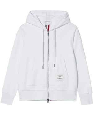 Thom Browne センターバックストライプ ジップアップフーディー - ホワイト