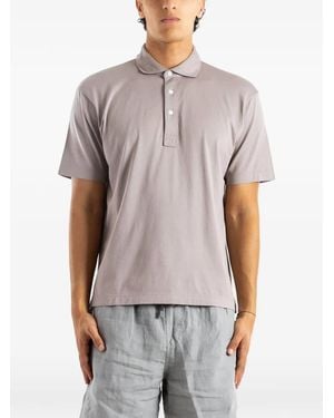 Handvaerk Short-Sleeve Jersey Polo Shirt - Gray