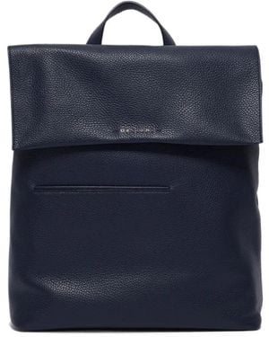 Orciani Grained Leather Foldover Backpack - Blue