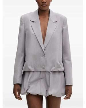 Isabelle Blanche Blazer Con Dobladillo Abombado - Gris
