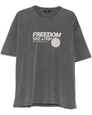 7 For All Mankind T-Shirt À Imprimé Graphique - Grey
