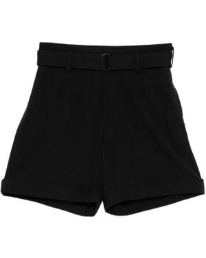 Yohji Yamamoto Belted Turned-Up Shorts - Black
