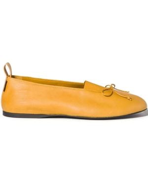 Miu Miu Élan Bow Leather Ballerina Flats - Orange