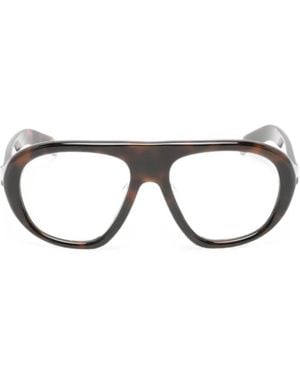 Prada Tortoiseshell-Effect Pilot-Frame Sunglasses - Black