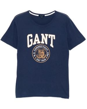 GANT Logo-Print T-Shirt - Blue
