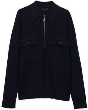 Prada Poloshirt Aus Kaschmir - Blau