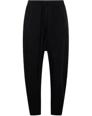 Thom Krom Drawstring-Fastening Dropped-Crotch Trousers - Black