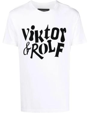 Viktor & Rolf Logo-Print Cotton T-Shirt - White