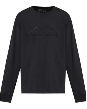 DSquared² Logo-Embellished Long-Sleeve T-Shirt - Blue