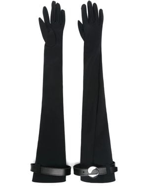 Coperni Logo-Belted Jersey Gloves - Black