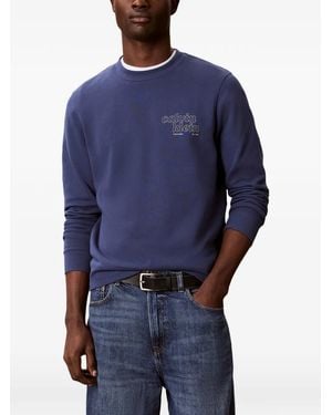 Calvin Klein Sudadera Con Logo Estampado - Azul