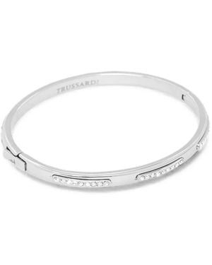 Trussardi Crystal-Embellished Bangle Bracelet - White