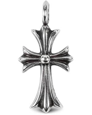 Chrome Hearts Pavé-Diamond Cross Pendant - White