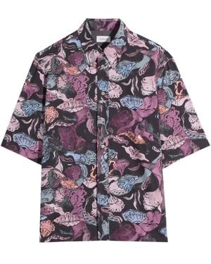 Lemaire Short-Sleeve Buttoned Shirt - Purple