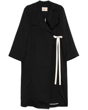 Plan C Satin Trench Coat - Black