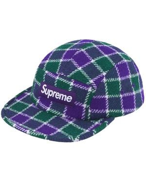 Supreme Harris Tweed Camp Cap - Blue