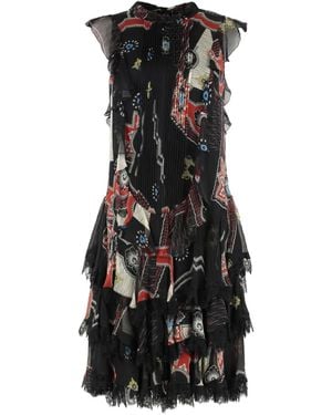 Etro Ruffled Print Dress - Black