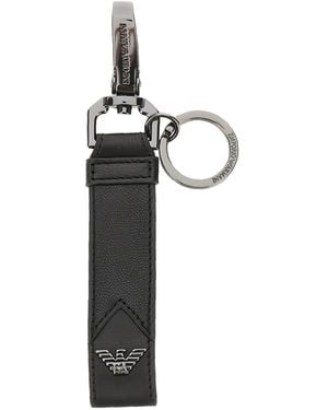 Emporio Armani Logo-Charm Keyring - White