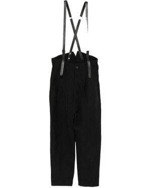 Nude:mm Striped Panelled Trousers - Black