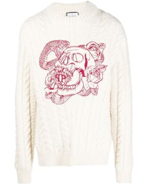 Philipp Plein スカルモチーフ スウェットシャツ - ホワイト