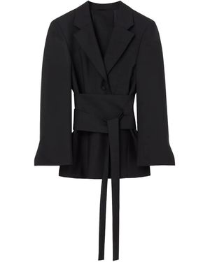 Rohe Belted Wide-Sleeve Blazer - Black
