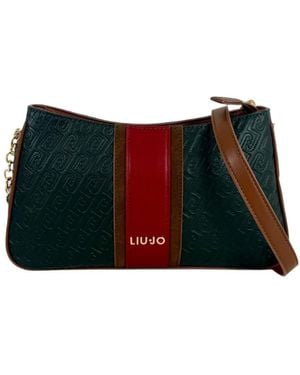 Liu Jo Small Monogram-Embossed Crossbody Bag - Black