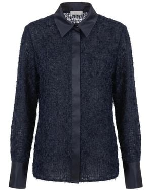 Peserico Brushed-Finish Long-Sleeve Shirt - Blue