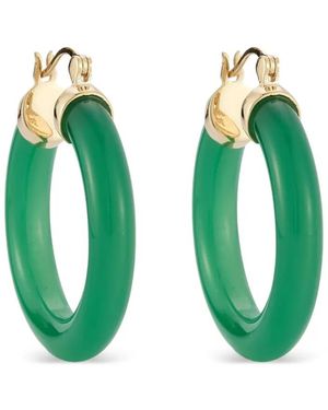 Mateo 14kt Gelbgoldcreolen mit Chalzedon - Grün