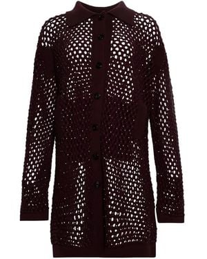 DIOTIMA Open-Knit Buttoned Cardigan - Purple