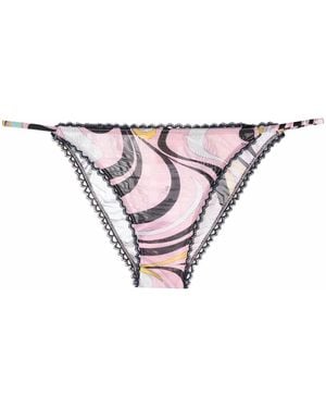PUCCI Onde-Print Lace-Trim Briefs - Multicolour