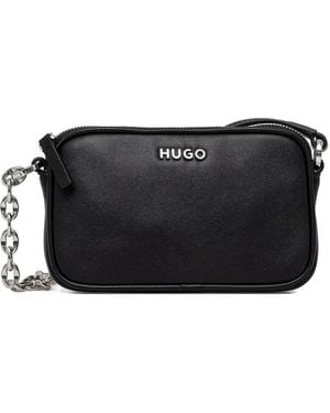 HUGO Chain-Strap Rectangular Shoulder Bag - Black