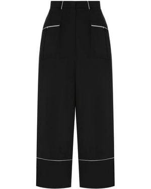 A.M.G Contrast-Piping Pyjama Trousers - Black