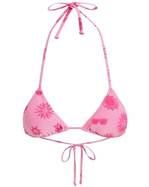 Moschino Bikini Con Sol Estampado - Rosa