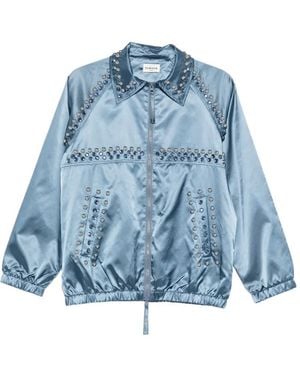 P.A.R.O.S.H. Nashville Studded Bomber Jacket - Blue