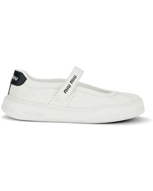 Miu Miu Mary Jane Ballet Flats - White