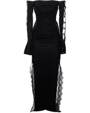 Blumarine Long-Sleeved Lace Dress - Black
