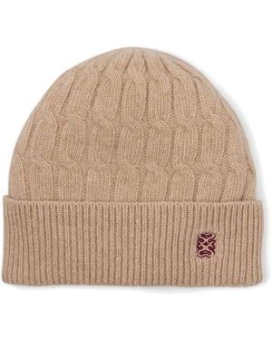 Sandro Beanie Mit Zopfmuster - Natur