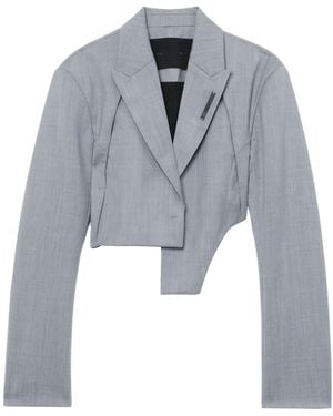 HELIOT EMIL Asymmetric Virgin-Wool Blazer - Blue