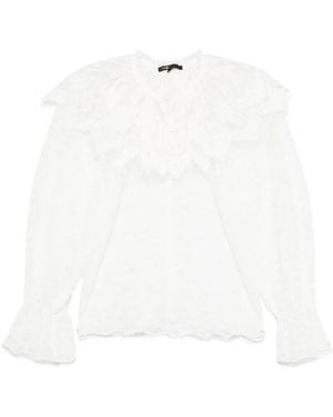 Maje Floral-Lace Blouse - White