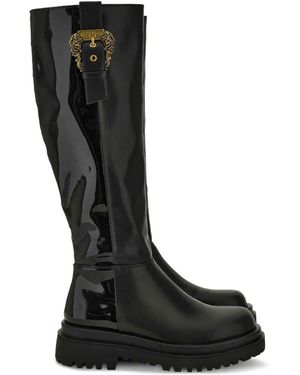 Versace Jeans Couture Buckle-Embellished Boots - Black