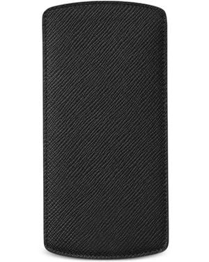 Smythson Panama Leather Glasses Case - Black