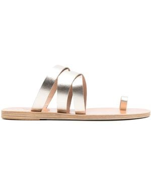 Ancient Greek Sandals Górdia Leather Flat Sandals - White