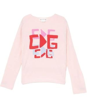 Comme des Garçons Graphic Round Neck Jumper - Pink