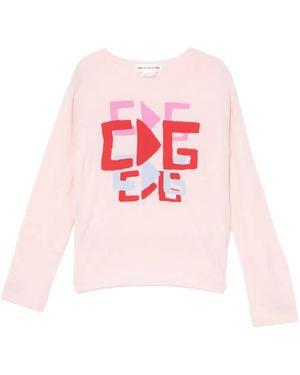 Comme des Garçons Graphic Round Neck Jumper - Pink