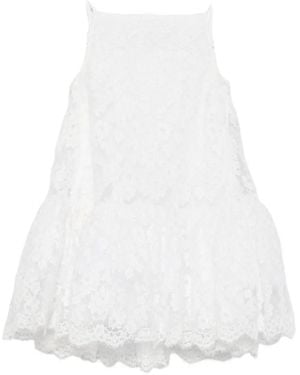 Givenchy Lace-Overlay Tiered Mini Dress - White