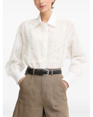 Ermanno Scervino Lace-Panelled Oversized Shirt - White