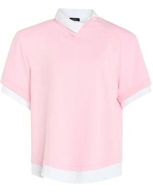 A.W.A.K.E. MODE Double-Collar Layered-Effect Top - Pink