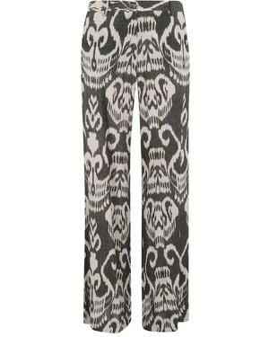 Bazar Deluxe Printed Wide-Leg Pants - White